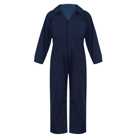 Xnihocha Junior Coverall Kids Overall Mechanic Costume Carnival Festival Fancy Dress Up Boiler Suit Jumpsuit Workwear Dark Blue 12