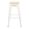 thumbnail image 5 of Oregon Contemporary Barstool In White Steel And Natural Wood - Set Of 2, 5 of 7