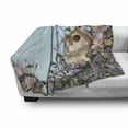 thumbnail image 3 of Almond Blossom Soft Flannel Fleece Throw Blanket, Little Birdhouse on Cherry Blossom Tree Branch Springtime Sakura Blooming, Cozy Plush for Indoor and Outdoor Use, 70" x 90", Multicolor, by Ambesonne, 3 of 6