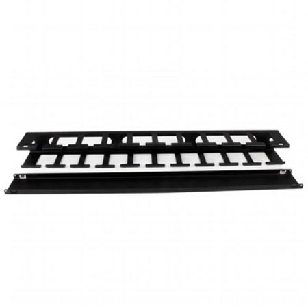 StarTech.com 1U Horizontal Finger Duct Rack Cable Management Panel with Cover