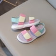 thumbnail image 5 of TOWED22 Girls Sandals Kids Strap Flat Sandals Open Toe Summer Flower Casual Shoes Pink,12, 5 of 5