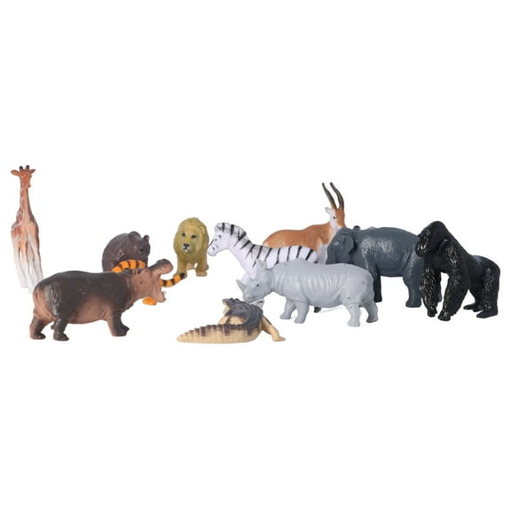 12pcs Safari Animals Figures New Simulated Animal Model Toys 12 Jungle Animals Set Children's Toys Including 12 Realistic Jungle Playset Toys Zoo Animals for Toddlers more than 3 Years Old