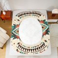 thumbnail image 5 of Homewish Triangle Aztec Child Twin Sheet Sets, Vintage Western Bohemian Twin Fitted Sheet, Rustic Theme Flat Sheet, Super Cozy Room Decor, 3pcs, 5 of 7