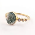 thumbnail image 5 of Oval Cut Green Moss Agate Engagement Ring, 14K White Gold, 5 of 5