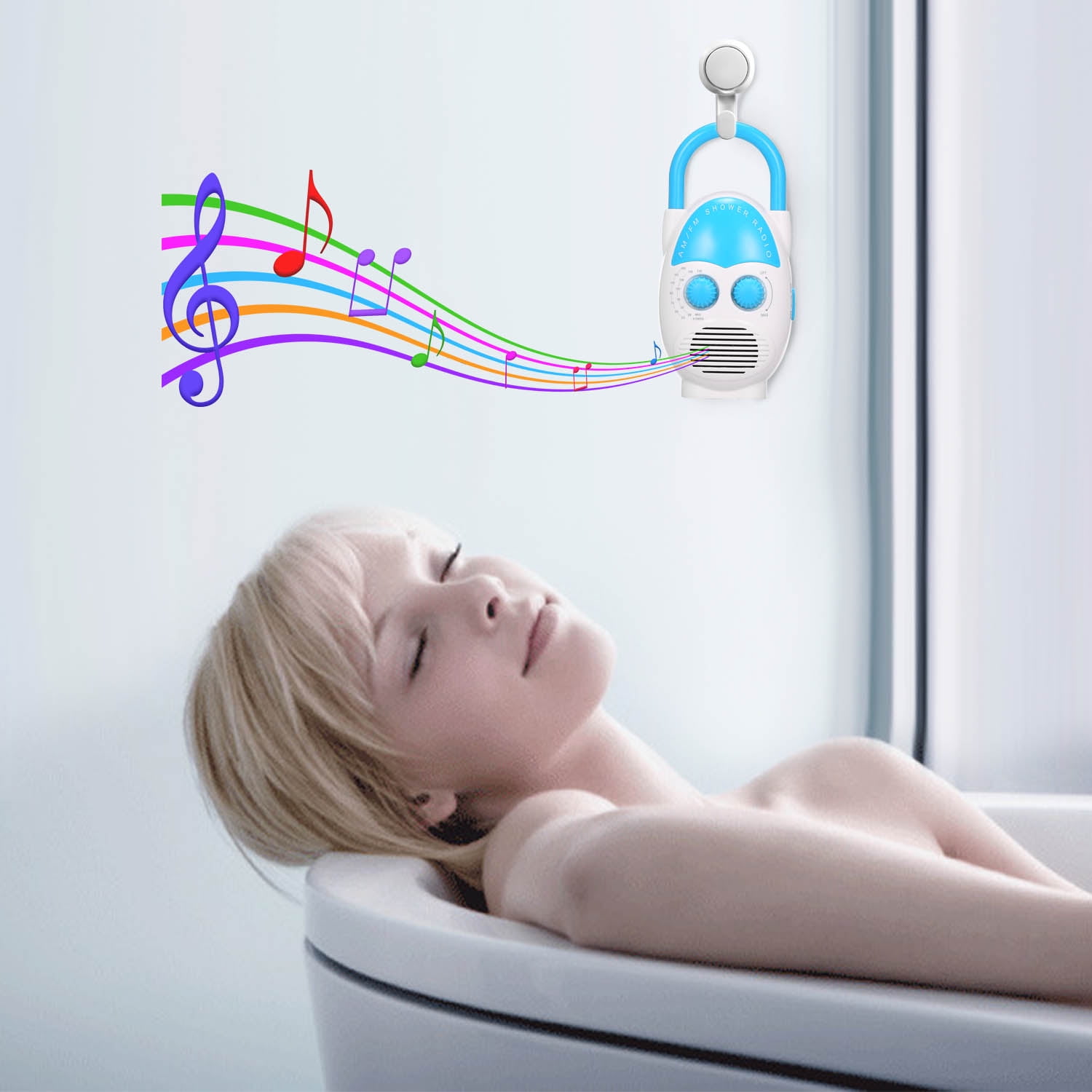 built in shower radio