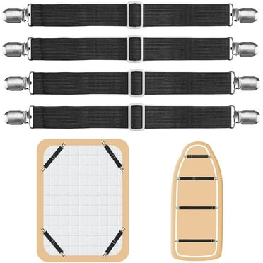 Fitted Sheet Straps, Black Bed Sheet Clips Keep Sheets in Place