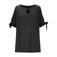 thumbnail image 6 of Besolor Womens Cold Shoulder Tunic Tops Trendy Crewneck Short Sleeve Dressy Blouse Casual Summer Tee Shirts, 6 of 9