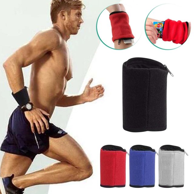 Nsxcdh Stylish Sports Belt Pocket Zippered Wristband Polyester Silk 3.54x3.15in Sweat Absorbent Elastic Secure Beautiful Tight Multi Functional Key Chain Card Storage Home Home Indoor Sports Gift