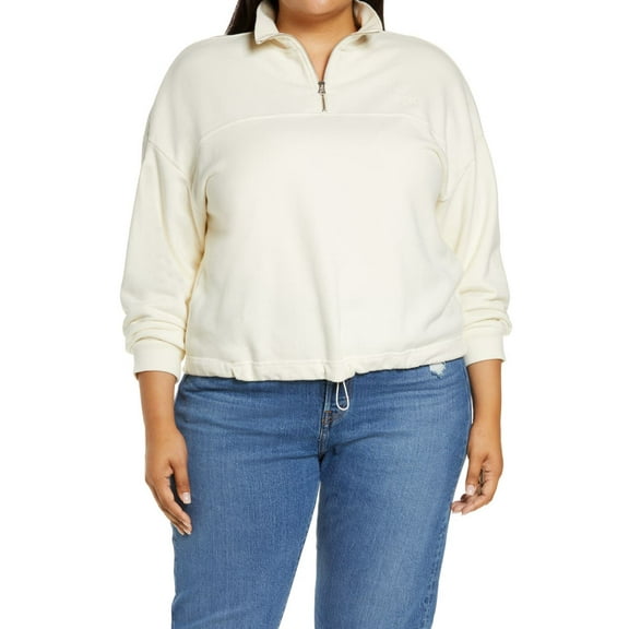 Levi's Womens Plus Size Quarter Zip Sweatshirt,Tofu,2X