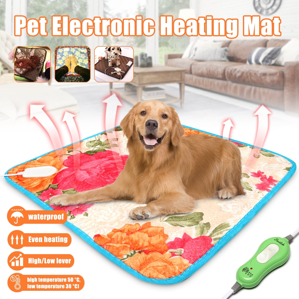 Pet Pad Blanket Heat Heated Heating Mat Dog Cat Bunny Bed