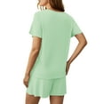 thumbnail image 5 of UVN Summer Pajama Sets For Women Short Sleeve Sleepwear Set Ladies Casual 2 Piece Outfits Lounge Sets, 5 of 9