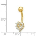 thumbnail image 2 of 9.32mm 14k Cubic Zirconia Heart Belly Ring, 2 of 2