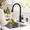 Black, variant on Black Matte Touchless Kitchen Faucet With Sensor, Soap Dispenser, And 3 Spray Modes
