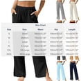thumbnail image 4 of Women's Cotton Blend High Waist Wide Leg Pants, Loose Straight Casual Pants with Tummy Control, Soft Stretchy Fabric, Relaxed Fit Trousers for Office, Lounge, | TruHer,Beige L, 4 of 9
