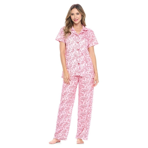 Casual Nights Women's Short Sleeve Floral Pajama Set
