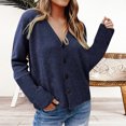 thumbnail image 2 of adviicd Womens Long Sleeve Loose Knit Cable Open Front Button Down Cardigan Sweater Outerwear Open Knit Tops for Women, 2 of 2