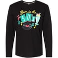 thumbnail image 3 of Inktastic Born in the 50's Record and Music Notes Long Sleeve T-Shirt, 3 of 5
