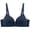Dark Blue, variant on Gymayou Women Plus Size Thin Cup Underwire Bra Sexy Floral Lace Full Coverage Underarm Smoothing Lingerie Adjustable Straps Black 36