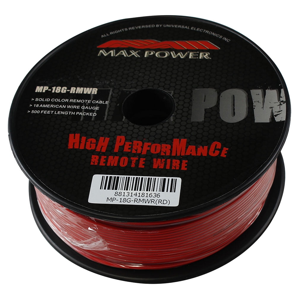 Maxpower MP18GRMWRRD Max Power Remote Wire 18ga 500ft Red