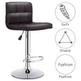 thumbnail image 4 of 1 PC Bar Stool Swivel Adjustable PU Leather Barstools Bistro Pub Chair Brown, 4 of 10