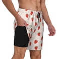 thumbnail image 2 of Balery Hand Drawn Strawberry Bañador para hombre, shorts de playa de secado rápido con entrepierna y forro de compresión-Small, 2 of 6
