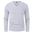 thumbnail image 3 of Big and Tall Shirts for Men Male Autumn And Winter Long Sleeve V Neck T Shirt Pure Solid Color Bottoming Shirt Men T Shirts Graphic Mens Long Pack for Packs 6xl Big Tall Mens S, 3 of 5