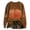 00-Coffee448, variant on Women's Stylish Halloween Pumpkin Sweatshirts Glitter Sequin Crew Neck Pullover Tops