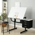 thumbnail image 4 of Adjustable Desk With 3 Drawers And Stool In White, Strong For Artistic Workspaces Drawing Table & Drawers, Versatile Work, 4 of 5