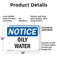 thumbnail image 2 of (2 Pack) Oily Water OSHA Notice Sign 18 Inch X 12 Inch Plastic Sign, Weather Resistant, UV Protected for Workplace, Business, and Construction Site, Made in the USA, 2 of 8