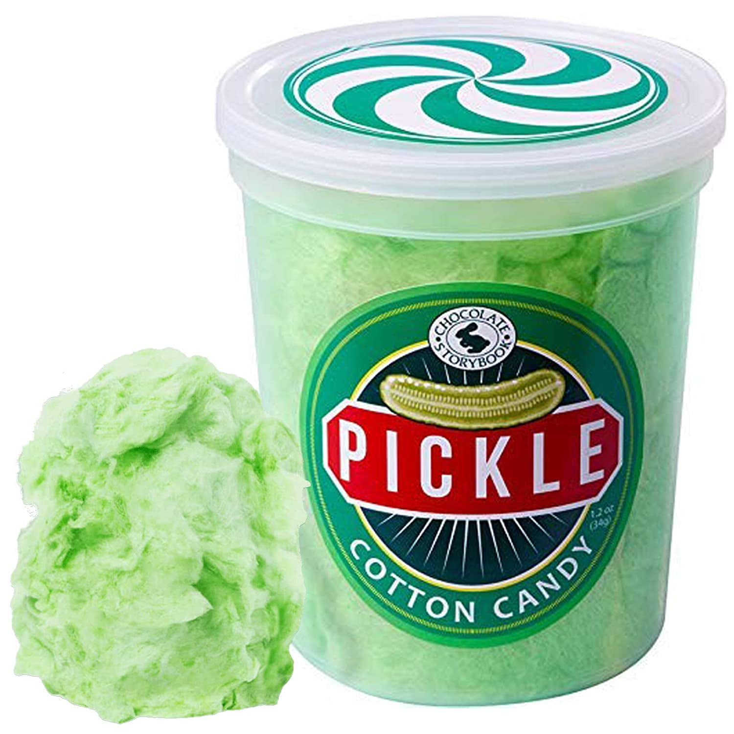 Pickle Cotton Candy Sour dill cotton candy.