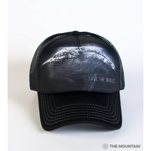 SAVE THE WHALES Whales Foam Trucker Hat Black Adult Men's Women's Trucker Cap