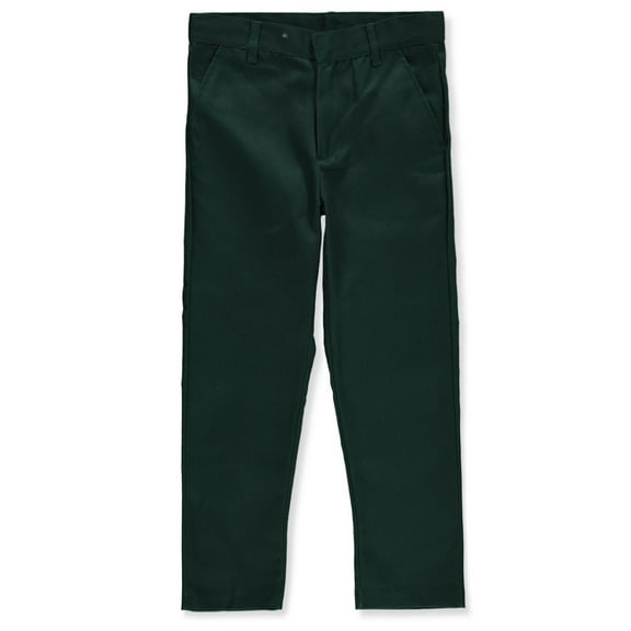 Galaxy School Uniforms Big Boys' Flat Front Pants (Sizes 8 – 20) Color: green Size: 20