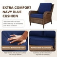 thumbnail image 2 of Patio Chairs Outdoor Wicker Armchair All-Weather UV-water Resistant Patio Furniture with Cushion,Navy Blue, 2 of 6