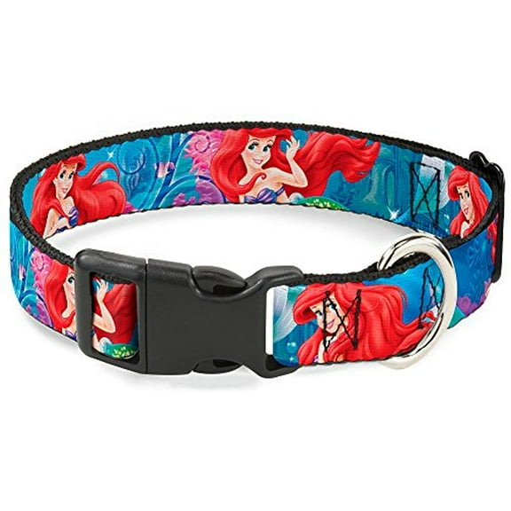 Buckle-Down BAC-WDY131-NL Breakaway Cat Collar-Ariel Vivid Underwater Sparkle Poses Castle, 1 2" W-9-15" Neck-Large