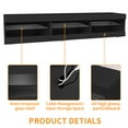 thumbnail image 4 of Hommoo Modern Storage 75 inch LED TV Stand, Entertainment Center with and Glass Open Shelves, TV Console Cabinet Table for Living Room and Bedroom, Black, 4 of 5