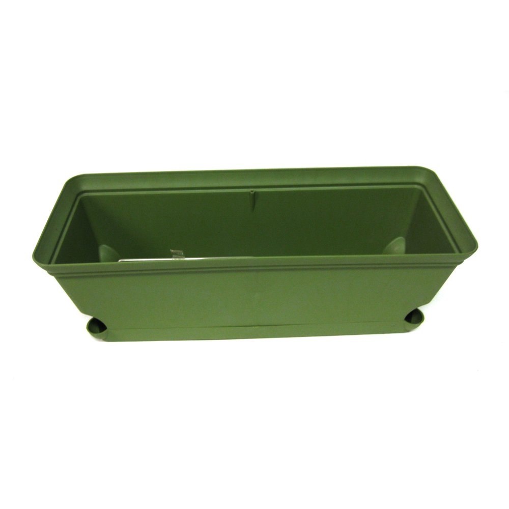 18" Flare SelfWatering Plastic Window Box, Green