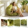 thumbnail image 3 of Papasan Chair Cushion with Corduroy Cover (Without Chair), 48 x 48 Inch Supportive Cushion, Overstuffed Chair Cushion,Green, 3 of 17