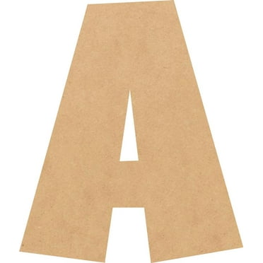 Unfinished Bold Wood Letter A, Craft Alphabet 5'' Tall MDF Wall Décor, Superboom Font