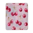 thumbnail image 2 of 60x80 inch Crystal Fleece & Arctic Fleece Blanket Soft Bed Throws for Home or Camping Watercolor Sparkling Cherries, 2 of 7