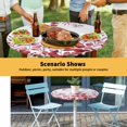 thumbnail image 6 of Elastic Fitted Round Tablecloth, Pink Red Eucalyptus Leaves Waterproof Stretch Table Cover for 45"-54" Tables, Watercolor Spring Summer Botanical Washable Outdoor Tablecloths for Patio, Picnic, 6 of 9