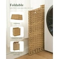thumbnail image 6 of Laundry Hamper with Lid, 112 L Handwoven Rattan Wicker Laundry Basket, 2 Removable Liner Bags Metal Heightened Feet, 6 Mesh Bags, 2 Section Large Clothes Hamper for Bathroom Bedroom, Natural, 6 of 7