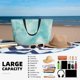 thumbnail image 5 of Fotbe Blue Marble Bolsa de Viaje para Playa - Resistente al Agua, Bolsa Tote de Gran Capacidad y Ligera con 7 Bolsillos para Mujeres y Hombres, 5 of 7