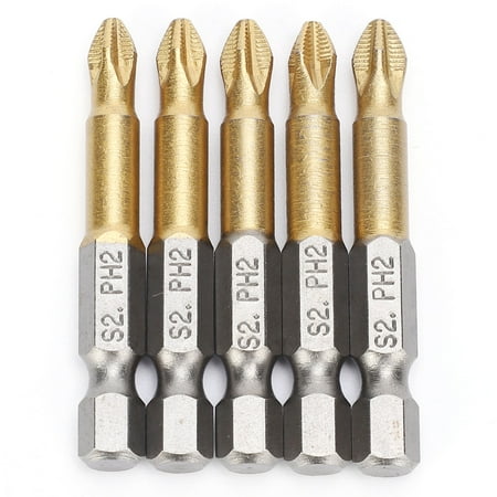 

PH2 Cross Head Screwdriver Bits Set - 5pcs 1/4 Inch Hex Shank 50mm Anti-skid
