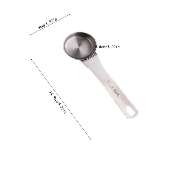 Pisexur Batería de cocina Cuchara medidora de café de acero inoxidable 304 con graduación de 30 ml y 80 ml para utensilios de cocina y repostería. para la cocina del hogar