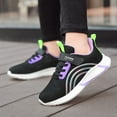 thumbnail image 2 of Quealent Toddler Glitter Tennis Shoes Slip On Boys Girls Sneakers Casual Running Shoes Woven Breathable with Soft Soled Sports Hook-Loop Outdoor Shoes Purple for Size 11.5, 2 of 6