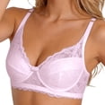 thumbnail image 2 of Underwire Bras for Women Summer Lightweight Elegant Floral Lace Adjustable Strap Padded Push Up Bra, 2 of 6
