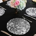thumbnail image 3 of FacoFaco Set of 12 Silver Disposable Placemats Foil Mesh 13 Inch Round Pressed Table Mates for Dining Table Wedding Birthday Party Holiday, 3 of 14
