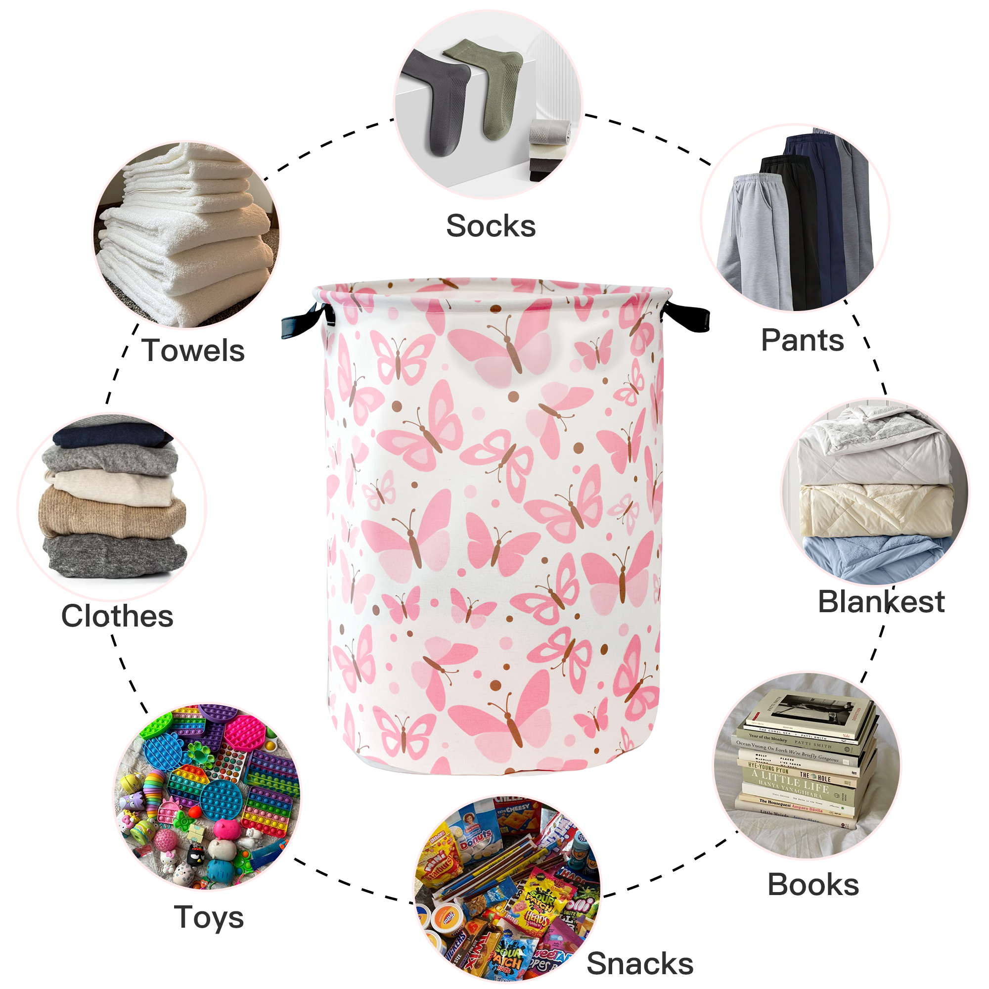 Evlmd Large Collapsible Laundry Basket, Yellow photo 2
