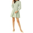 thumbnail image 2 of Vestido de camisa mini floral de manga larga con cuello de solapa y botones para mujer Inspire Chic, verde claro, XL, 2 of 6