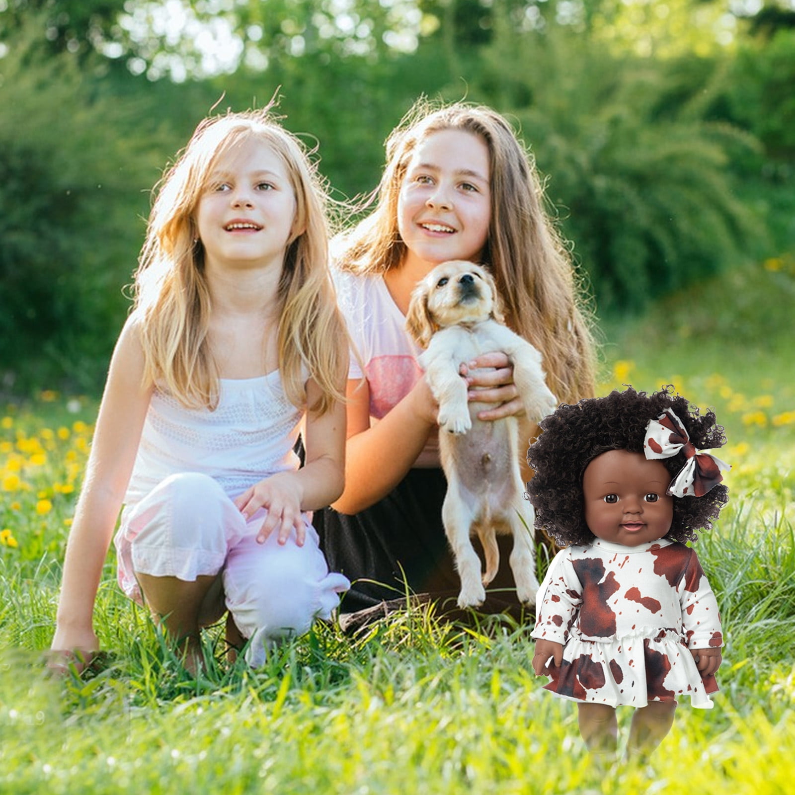 Twfbrm 12in Lifelike Silicone Vinyl Reborn Baby Dolls,African American Baby Black Dolls,Give for Kids & Girl Birthday Gift, African Black Dolls, Baby Toys for Toddler Aged 1 2 3 4 5 on Clearance-Brown
